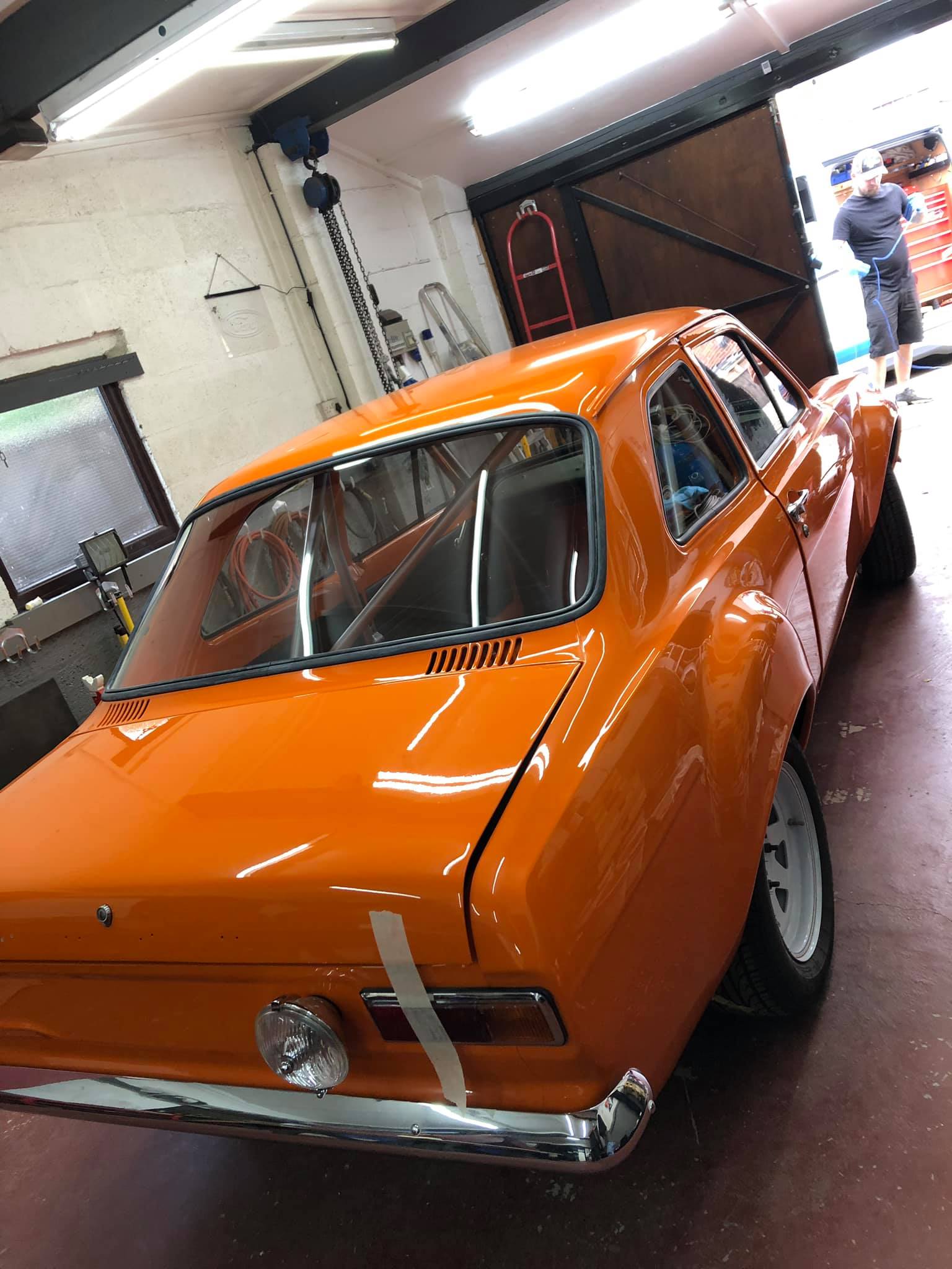 Orange classic car at Burton Windscreens